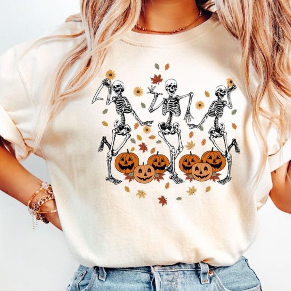 Dancing Skeleton T-Shirt, Halloween Skeleton Shirt